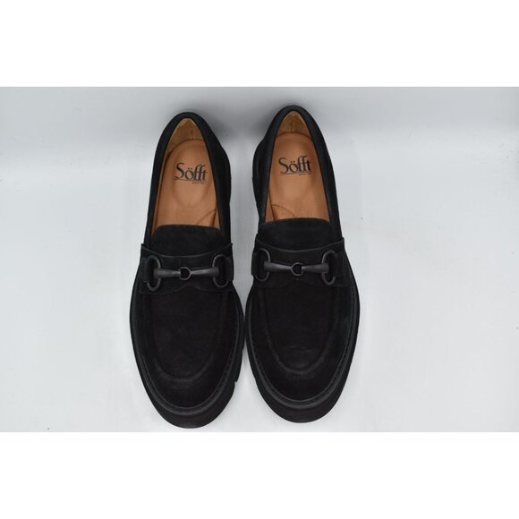 Sofft Womens Size 7.5 Satara Black Suede Slip On Loafers Shoes - Picture 3 of 10